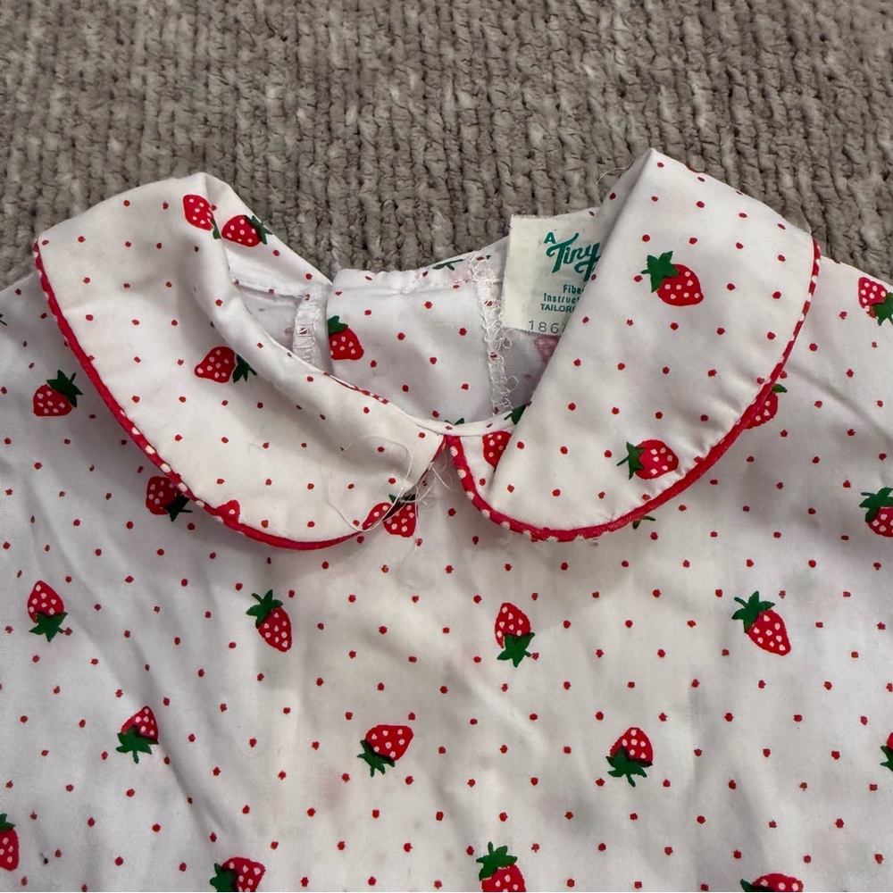 Vintage Tiny Tots Strawberry Puff-Sleeve Blouse – Size 12M  Cottagecore‎ Spring
